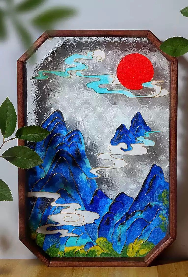 掐丝珐琅玻璃盘 Cloisonné Glass Plate