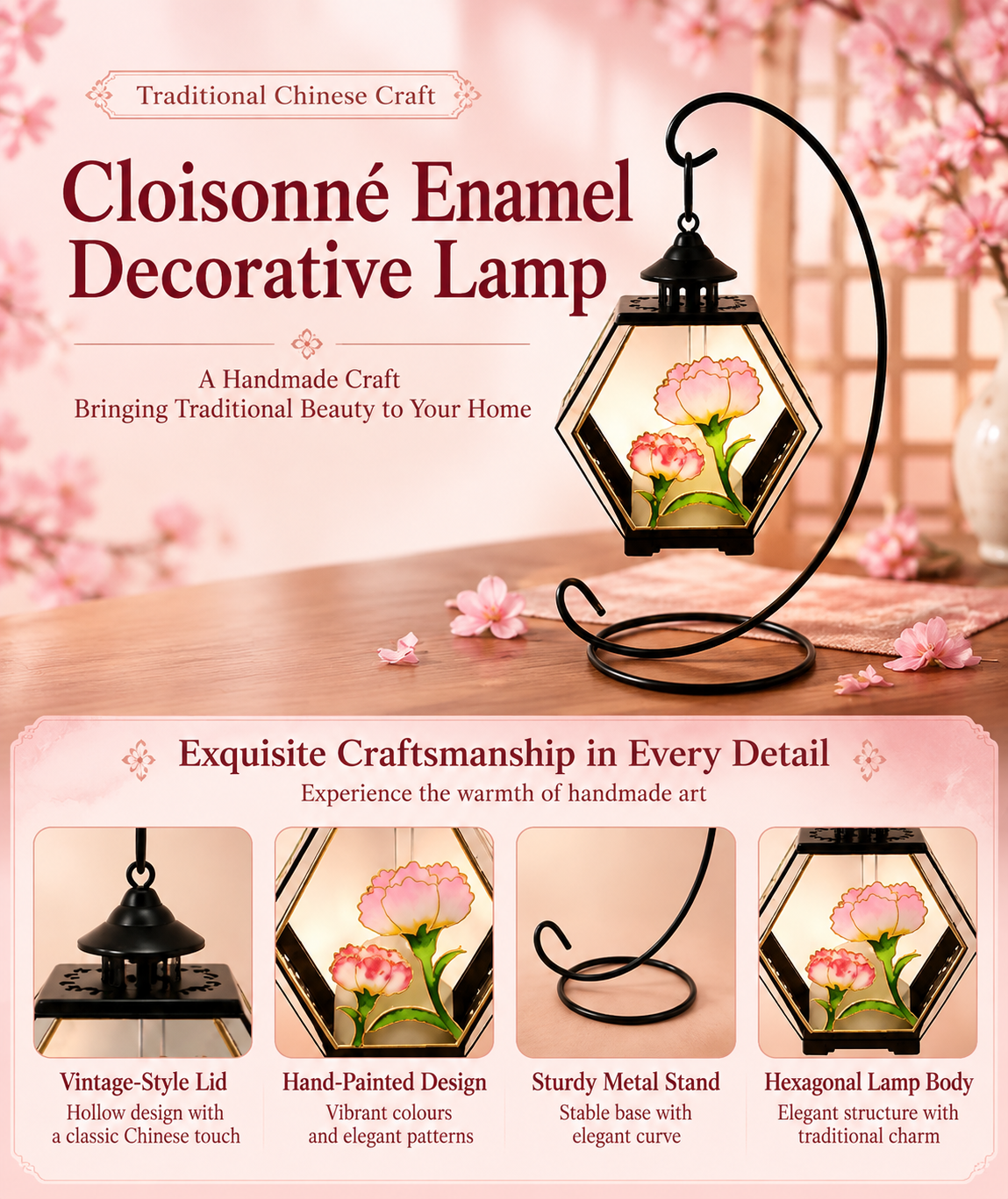 Traditional-Style Cloisonné Enamel Night Lamp Workshop