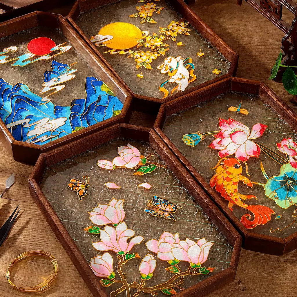掐丝珐琅玻璃盘 Cloisonné Glass Plate